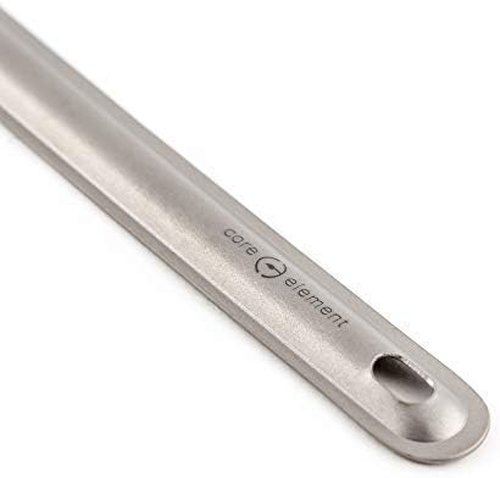 Core Element Pure Titanium 8.5" Long Handle Spork Outdoor Ultralight Bushcraft Campfire Flatware for Camping Backpacking Great for Freeze-dried meals Deep Pouch