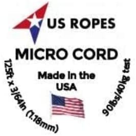 Tactical Nylon Micro Cord 1.18mm X 125ft Lightweight Braided Cord (3/64" Diameter) on Spool Camping Boating Home Fishing Garden Jewelry 90lb Test Breaking Load (Solar Orange)