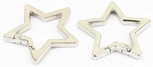 Zenarao Star Carabiner, Silver Star Shaped Stainless Steel Keychain Clip Carabiner Snap Hook Holder Hook Clip Key Holder Keychain for Keys and Wallet