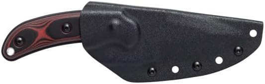 Tops Knives SGT. Scorpion Full Tang Fixed Blade- Black Kydex Sheath w/Rotating Spring Steel Sheath Clip (Red/Black G10 Handle)
