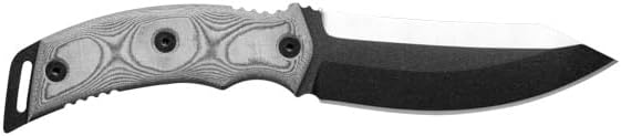 Tops Knives Loner Full Tang Fixed Blade- Black kydex Sheath w/Rotating Spring Steel clip (Black Linen Micarta)