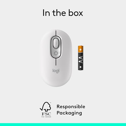 Logitech POP Mouse, Wireless Mouse with Customizable Emojis, SilentTouch Technology, Precision/Speed Scroll, Compact Design, Bluetooth, Multi-Device, OS Compatible - Heartbreaker Rose