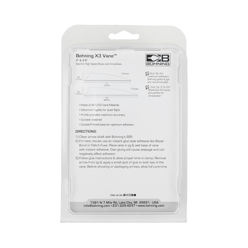 Bohning X3 Vane, 3", White, 36pk