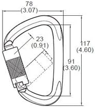 S01813-S Steel Carabiner 50kn (11,200 lb) Rated, Twist Auto Lock, ANSI Certified (Qty: 1)
