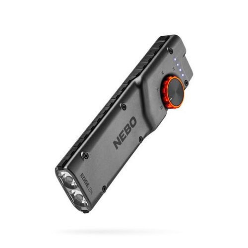 NEBO Edge 2K Pocket Light | 2000 Lumens, 5 Light Modes, Tactical LED Flashlight with Powerful Defensive Strobe, Rechargeable Design for EDC, Water & Impact Resistant, Includes USB Charging Cable