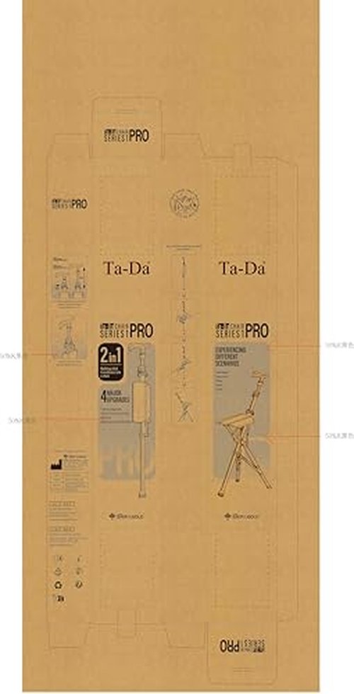 Ta-Da Chair Series 1 Pro, Portable Trekking Hiking Pole, Folding Walking Stick with Seat, Walking Cane with Chair, Foldable Chair, Lightweight Aluminum, Easy Carry and Storage, Anti-Slip, Black