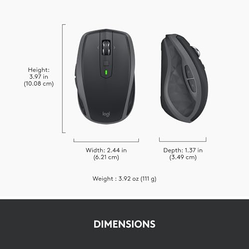 Logitech MX Anywhere 3S Compact Wireless Mouse, Fast Scrolling, 8K DPI Any-Surface Tracking, Quiet Clicks, Programmable Buttons, USB C, Bluetooth, Windows PC, Linux, Chrome, Mac - Rose