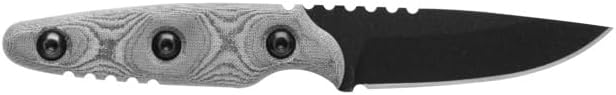 Tops Knives TPUTE02: Ute-Utility Tool Edged Fixed Blade- Black Kydex Sheath with Black Rotating Spring Steel Clip