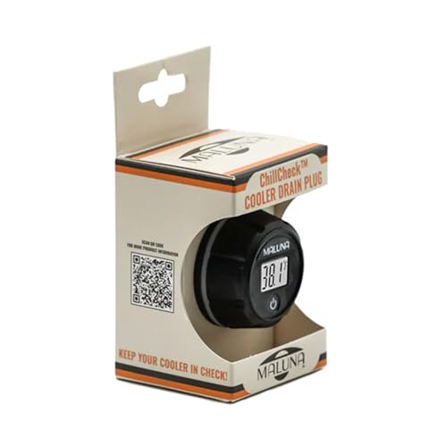 Maluna ChillCheck Thermometer Cooler Drain Plug – Real-Time Temperature Monitoring, Rechargeable Battery, Water-Tight Seal – Compatible with YETI, RTIC and Maluna Coolers