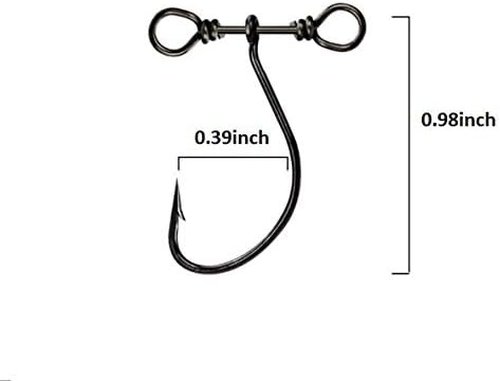 LikeFish 20pcs/Pack Drop Shot Hooks in-line Drop Shot Rig and Swivels