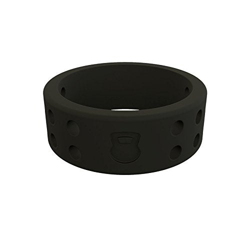 Qalo Women's Black Classic Athletics Silicone Ring Size 04
