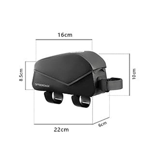 OFFBONDAGE Top Tube Bike Frame Bag Magnetic Switch Waterproof Bikepacking Bicycle Storage Bag for Gravel Road Bike (Black)
