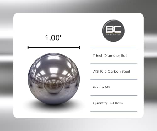 BC Precision 1” Inch Steel Ball Bearings – (25 Pack) Monkey Fist Cores for Tactical Paracord Projects, Self-Defense, EDC, and DIY Crafting