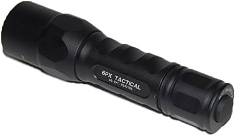 SureFire 6PX Tactical 600 Lumen EDC Flashlight Bundle with 4x Extra SureFire CR123A Batteries and Lightjunction Battery Case