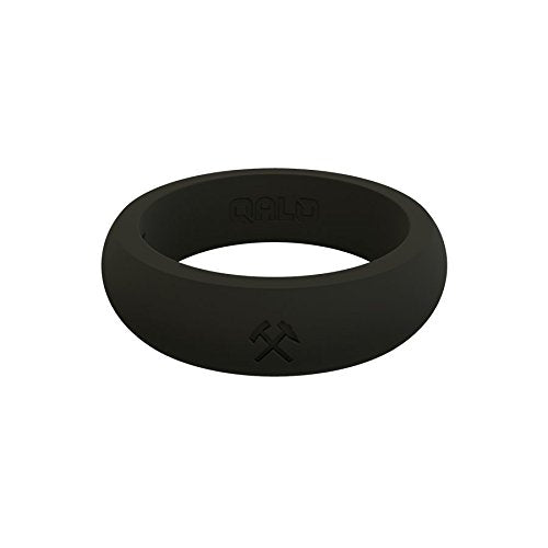 Qalo Women's Black Classic Athletics Silicone Ring Size 04