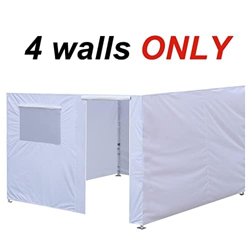 Eurmax USA Full Zippered Walls for 10 x 10 Easy Pop Up Canopy Tent,Enclosure Sidewall Kit with Roller Up Mesh Window and Door 4 Walls ONLY,NOT Including Frame and Top（Blue）