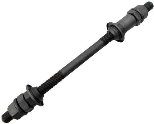 PurYupearl 1Pc Black Bike Axle 190MM for Bicycle Multiple Speed Rear Hub Axle 3/8 Inch 26 TPI Hub Shaft Conical Lock Nut Washer Kit Hubs Wheels and Accessories Cycling，Wheels and Accessories