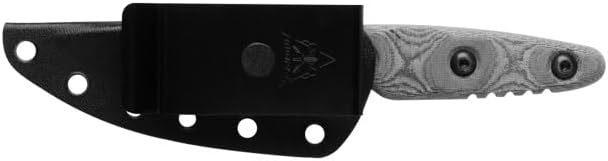 Tops Knives TPUTE02: Ute-Utility Tool Edged Fixed Blade- Black Kydex Sheath with Black Rotating Spring Steel Clip