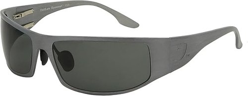 OutLaw Eyewear Fugitive TAC Ballistic Sunglass Brushed Gunmetal Aluminum Frame Polarized Lenses, ANSI Z87.1 USA Made