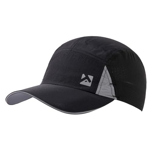 TOP-EX XL/XXL Mens Breathable Baseball Cap Women with Cooling Mesh Sunglass Lock UPF 50 Sun Hat Sport Running Golf Cap Foldable Black M/L