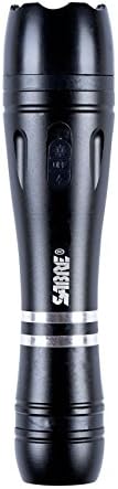 SABRE 2-in-1 Tactical Stun Gun with LED Flashlight, Self Defense Stun Gun with 2.517 µC Charge Produces Intolerable Pain, 130 Lumen LED Light, Safety Switch, Belt Holster, Rechargeable Battery