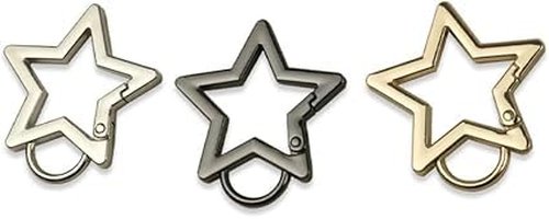 Gun Color Star Shaped Stainless Steel Keychain Clip Carabiner Snap Hook Holder Star Carabiner Hook Clip Key Holder Carabiner Clip for Keys and Wallet with Key Chain Rings,Keychain Carabiner Accessory