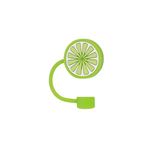 Green lemon Straw Cover for Stanley 40&30 Oz Cup, 10mm Silicone Straw Covers Cap for Stanley Cup Accessories, Cute Topper for Tumblers, Cap Stopper for Reusable Straws Tip Lids（DM567）