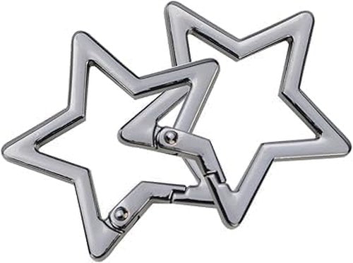 Zenarao Star Carabiner, Silver Star Shaped Stainless Steel Keychain Clip Carabiner Snap Hook Holder Hook Clip Key Holder Keychain for Keys and Wallet