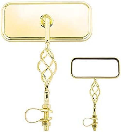 Lowrider Rectangle Cage Mirror All Gold. Bike Mirror, Bicycle Mirror, Bike Parts, Bicycle Parts