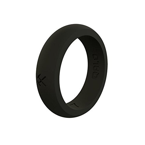 Qalo Women's Black Classic Athletics Silicone Ring Size 04