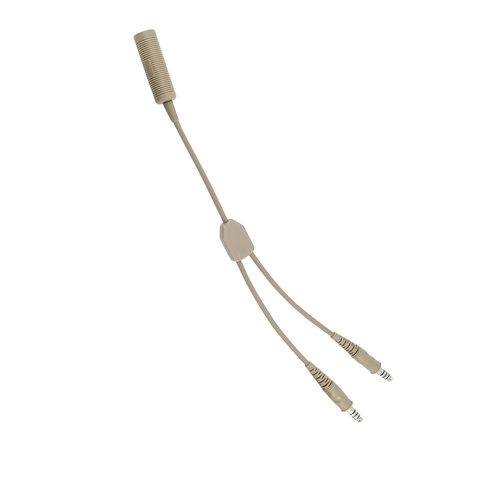 HEARFALCOM Tactical Headset Adapter Single Pass to Dual Pass Cable Compatible with COMTAC SORDIN Tactical Hunting Shooting Headset (DE)