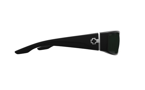 Spy Optic Men's Cooper Rectangular Sunglasses, Matte Black-Happy Gray Green, 60mm