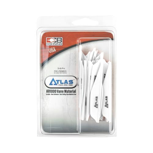 Bohning Atlas AR 1000 Vane, 2.8", White, 36pk