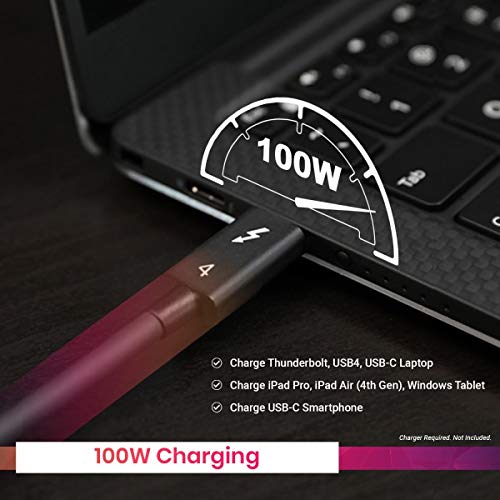 CalDigit Thunderbolt 4 Cable - 40Gbps 100W Power Delivery, Compatible with Thunderbolt 3 & USB Type C, MacBook Pro, iMac, iPhone 15 Max, Black (2 Meter 6.56 Feet, Active Thunderbolt 4 / USB 4 Cable)