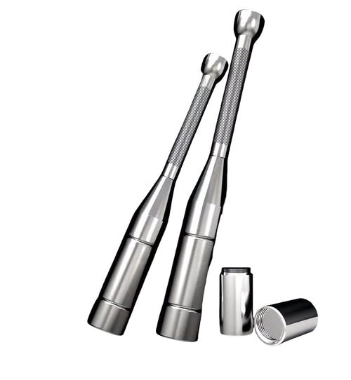Sufeasdf Gym Core Hammer Club Bell Silver Steel Club Bell Pure Steel Adjustable Fitness Fat Loss Exercise Equipment (8—14KG)
