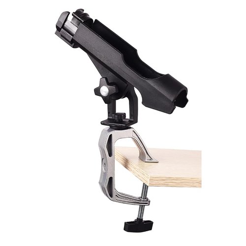 HiUmi Fishing Boat Rods Holder with Large Clamp Opening 360 Degree Adjustable Fishing Rod Racks Folding Holder (RH20-4Pack)