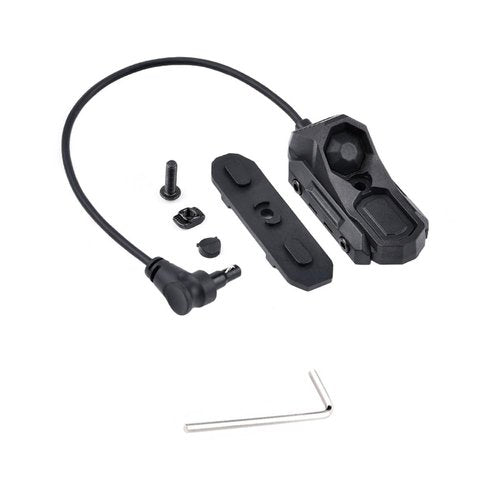 okyass Tactical Modular Wire Dual Button Remote Activation Pressure Switch for M600/M300 Series Scout Flashlight and Light (Crane Laser Plug, Black)