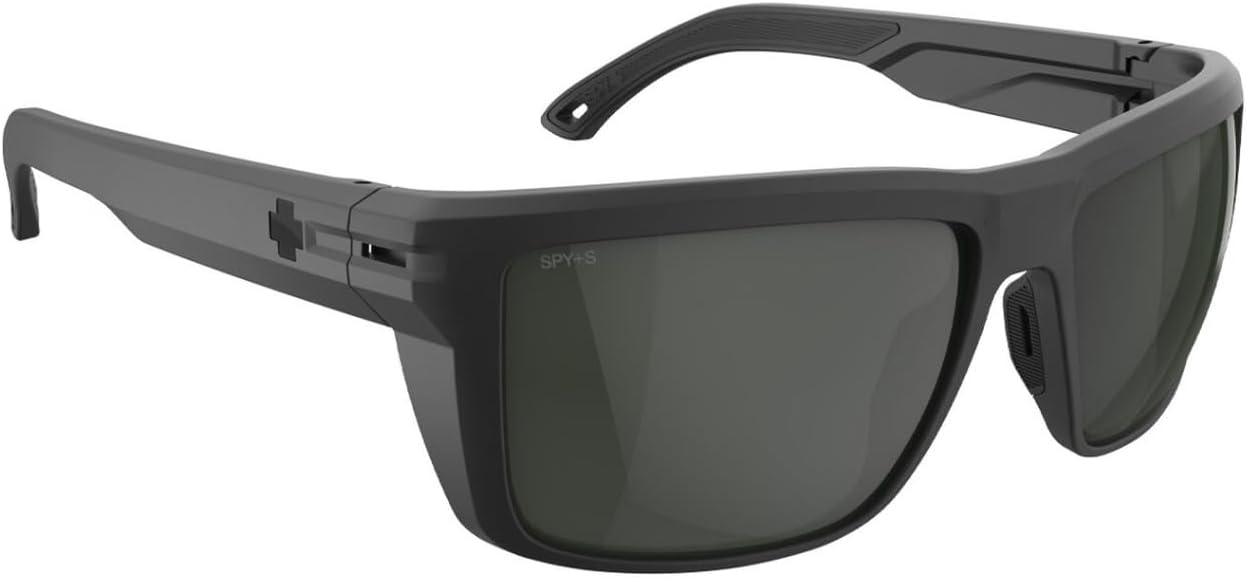 Spy Optic Overhaul XL Sunglasses Matte Black w/Happy Gray Green Polarized Lens + Case 60mm