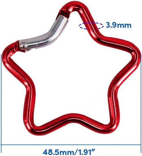 Carabiner Clip, Star Shaped Climbing Buckle Aluminum Alloy Heavy Duty Keyring Hook for Camping Fishing Hiking Traveling Outdoor Activities Accessory Carabiner Carabiners (Blue)