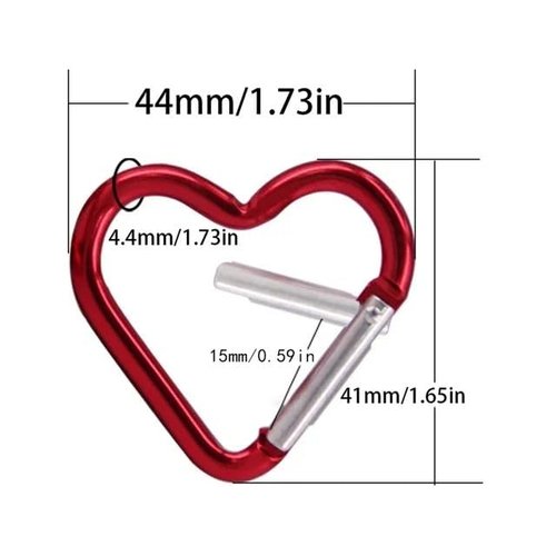 Heart Shaped Carabiner Clip Aluminum Alloy Keychain Clip Spring Snap Hook Camping Backpack Clips Heavy Duty Carabiner Lightweight Aluminum Alloy Keychain Clip Backpack Carabiner Rustproof Accessories