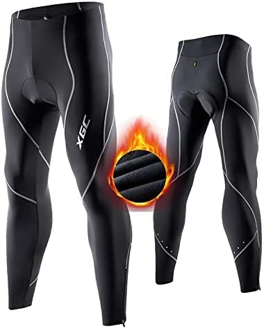 XGC Men's Long Cycling Pants Trousers Bike Pants Trousers Tights Legging with 4D Sponge Padded