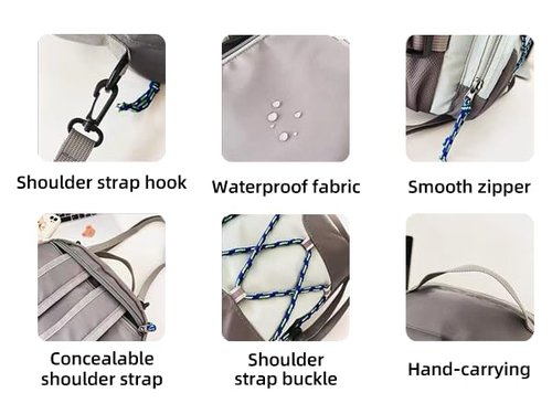 JENAGREEN Waterproof Sling Backpack Crossbody Sling Bag for Women Men, Multipurpose Travel Hiking Adjustable Chest Bag Casual Daypack with Anti-theft Pocket