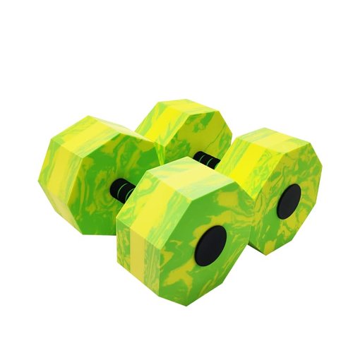 Aquatic Exercise Dumbbell Set of 2 for Water Aerobics, High-Density EVA-Foam Water Weights, Pool Fitness Equipment for Unisex Adults (Octagon)
