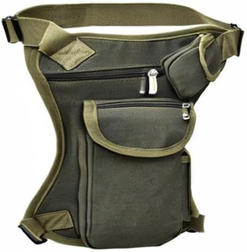 Small Multi-Purpose Drop Waist Leg Bag Canvas Utility Tactical Hip Molle Pack Sport Camping Hiking Motorcycle Racing Thigh Pouch Army Green