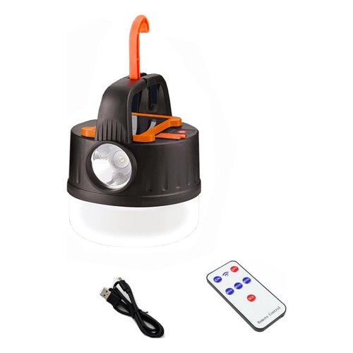 Camping Tent Light LED Solar Lantern Bulb with Remote Control Hanging Waterproof Rechargeable 5000LM Flashlight Portable 5 Lighting Modes 4 Power Display Outdoor Hurricane Power Outage 1 Pack