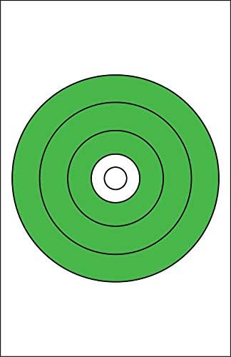Red Dot Optics Style 2: USA Made 10" EZ2C Green Bullseye (25 Count) by EZ2C Shooting Paper Targets High Visibility Firearms, Pistol, Airsoft and BB Gun Rifles Targets 11" x 17"
