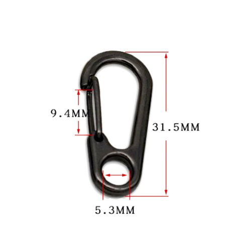 10Pcs Mini Keychain Carabiner Clips, Metal Spring Snap Hook Key Holder Organizer Black