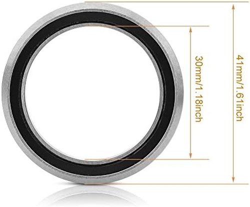 Bearings, Crank Bearing Lightweight Steel Bicycle Headset Sealed Ring Bearing Repair Replacement for Racing (41mm)