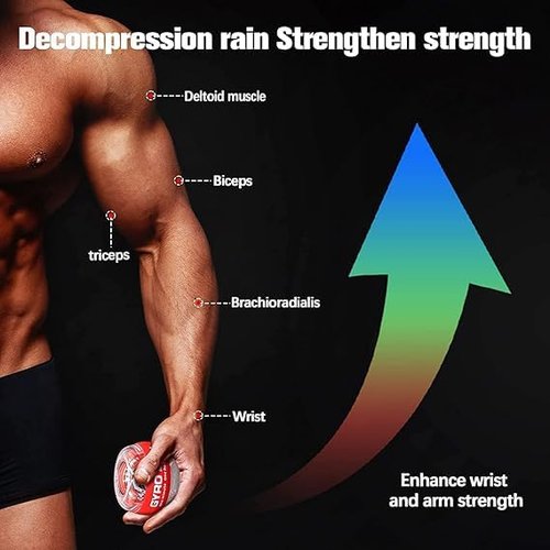 Auto-Start Wrist Power Gyro Ball, Wrist Strengthener and Forearm Exerciser for Stronger Arm Fingers Wrist Bones and Muscle with LED Lights