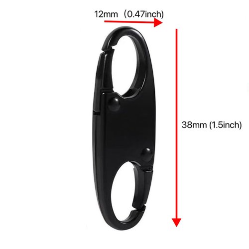 MxTong 12Pcs Double Small Carabiner Clips, Zipper Pull Replacement Zipper Clip Theft Deterrent Zipper Locks Anti Theft for Backpacks Traveling Camping Suitcases